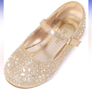NWT DREAMPAIRS Toddler Girl's Dress Shoes Mary Jane Rhinestone Flats, Size 6